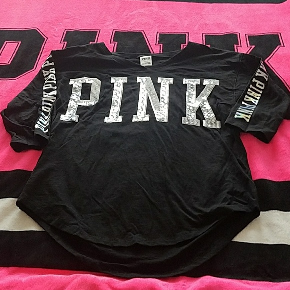PINK Victoria's Secret Tops - VS Pink Bling Boyfriend Jersey